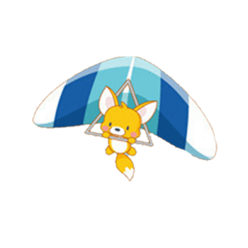 卡通动物和滑翔伞