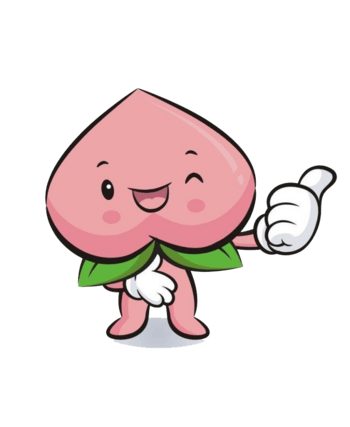 粉色的卡通桃子造型元素