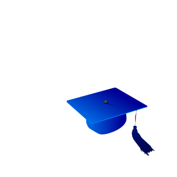 蓝色卡通学士帽