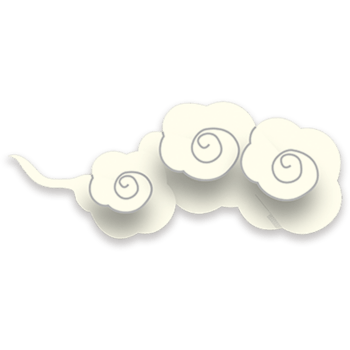 中国风祥云简约线条三朵祥云装饰素材