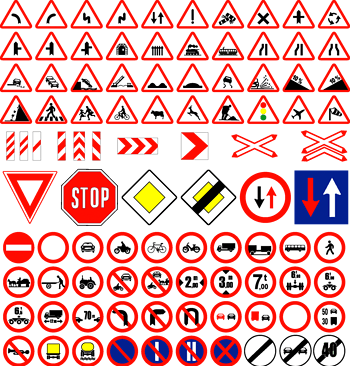 交通警告标志 素材 免费交通警告标志图片素材 交通警告标志素材大全 万素网