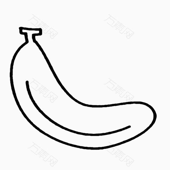 线描一个香蕉png元素素材图片下载-万素网