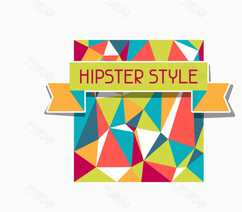 卡通炫彩多面体