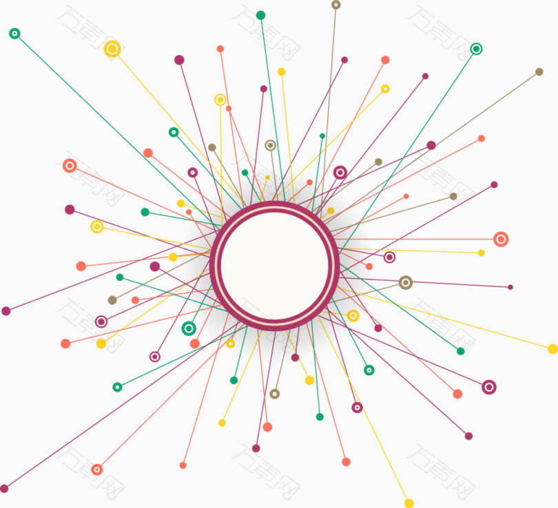 矢量手绘彩色点线装饰