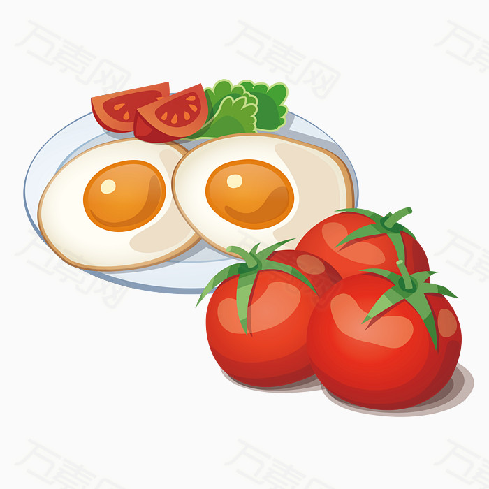 番茄炒蛋的手绘画简单图片