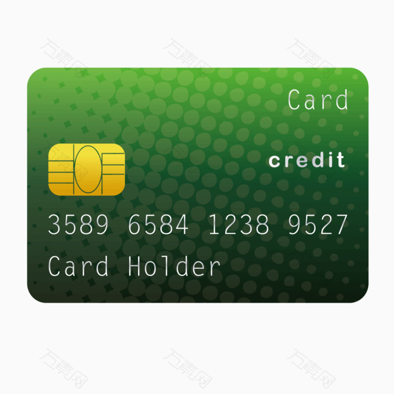 矢量绿色银行卡邮政卡