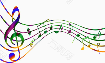 彩色漂浮的音符