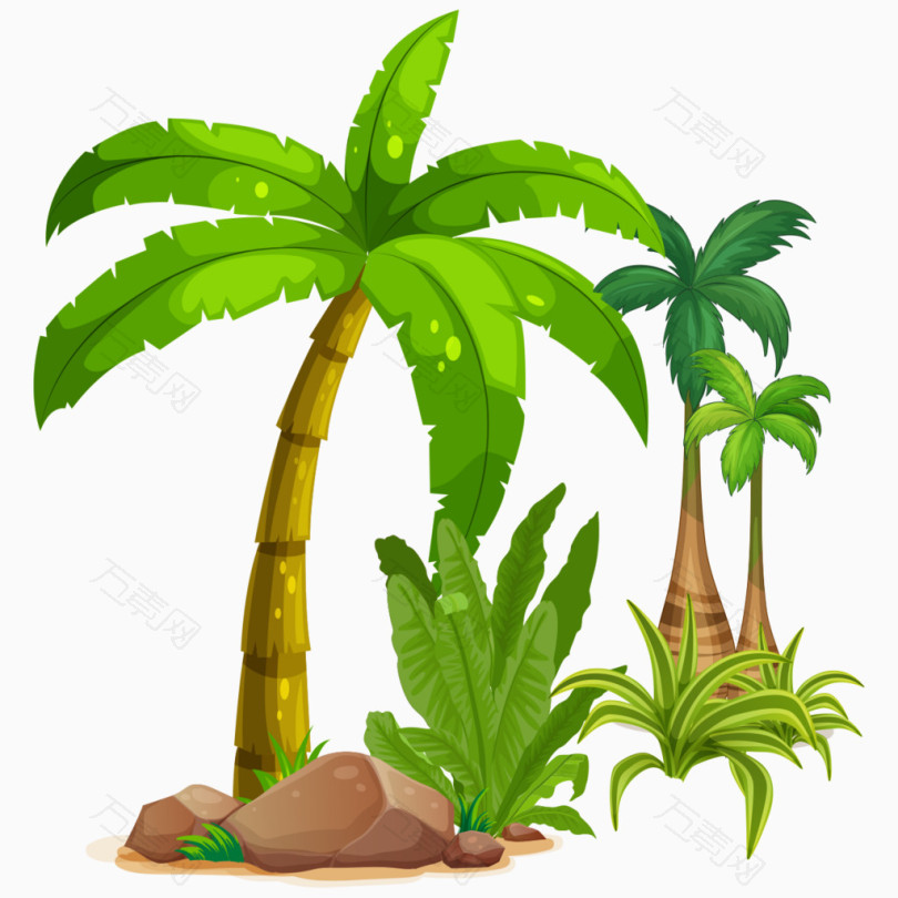 卡通树丛素材免抠元素免费下载,图片编号372425,万素网