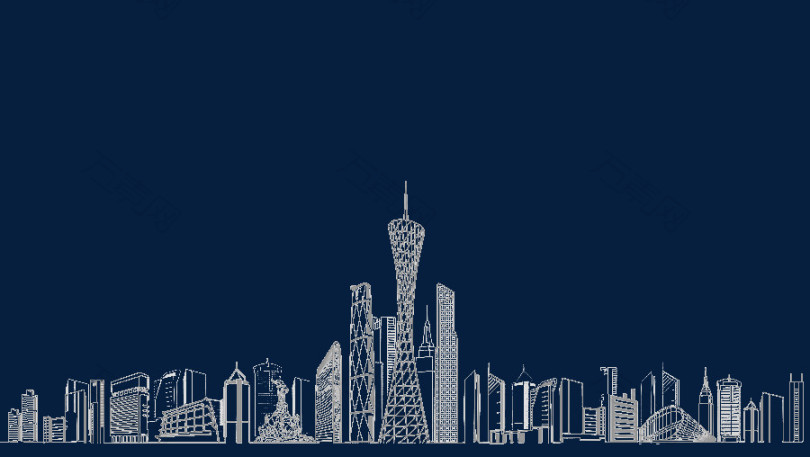 广州剪影线框图