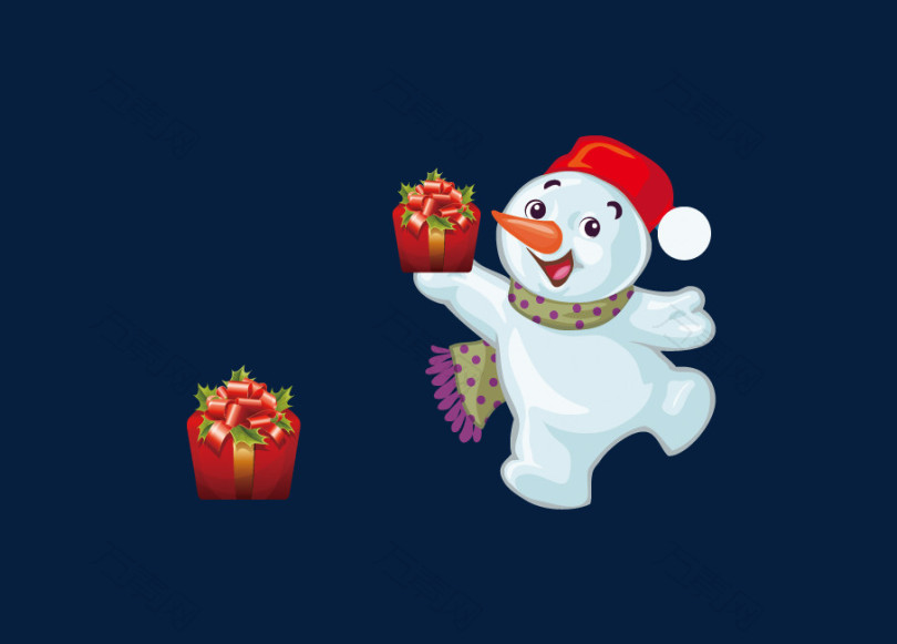 拿礼物的雪人