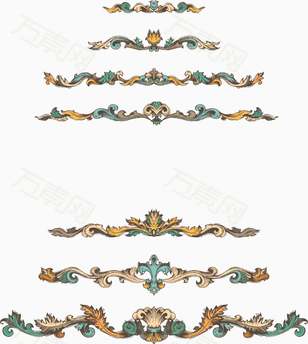 欧式宫廷风装饰花边矢量素材