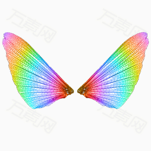 翅膀  彩虹  渐变  蝴蝶  美丽  炫彩