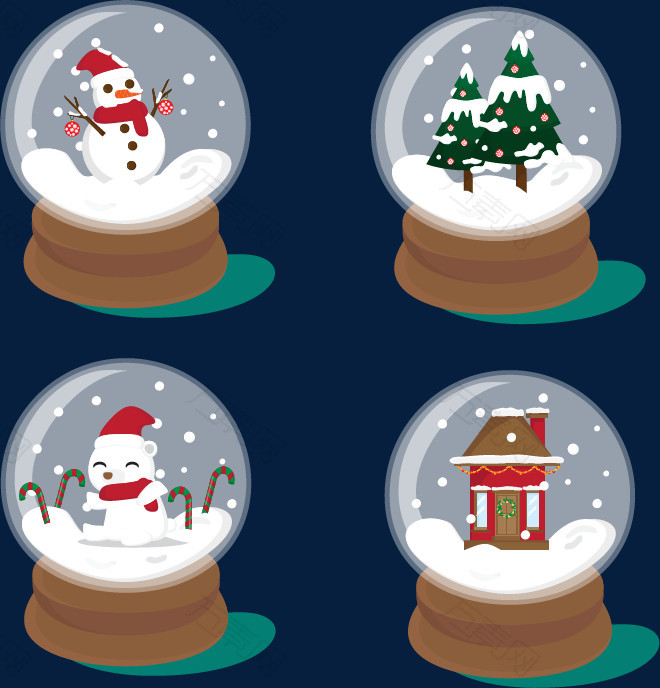 白色光效圣诞球