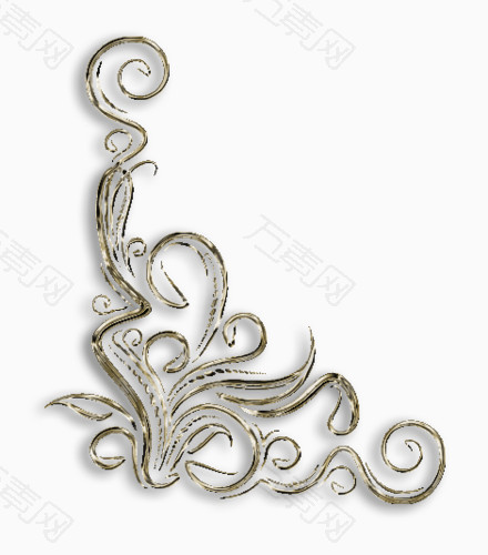 银色金属风格花纹边角框