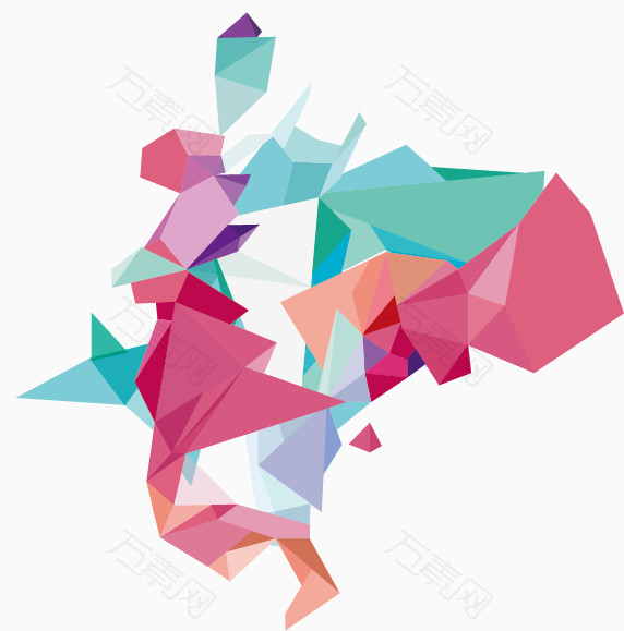 矢量彩色多边形_不规则图形_572*579px_编号3444526_png格式_万素网