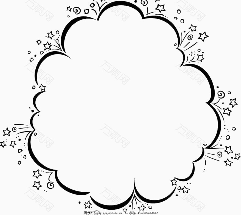 云彩对话框 卡通手绘 1000 0px 编号 Png格式 万素网