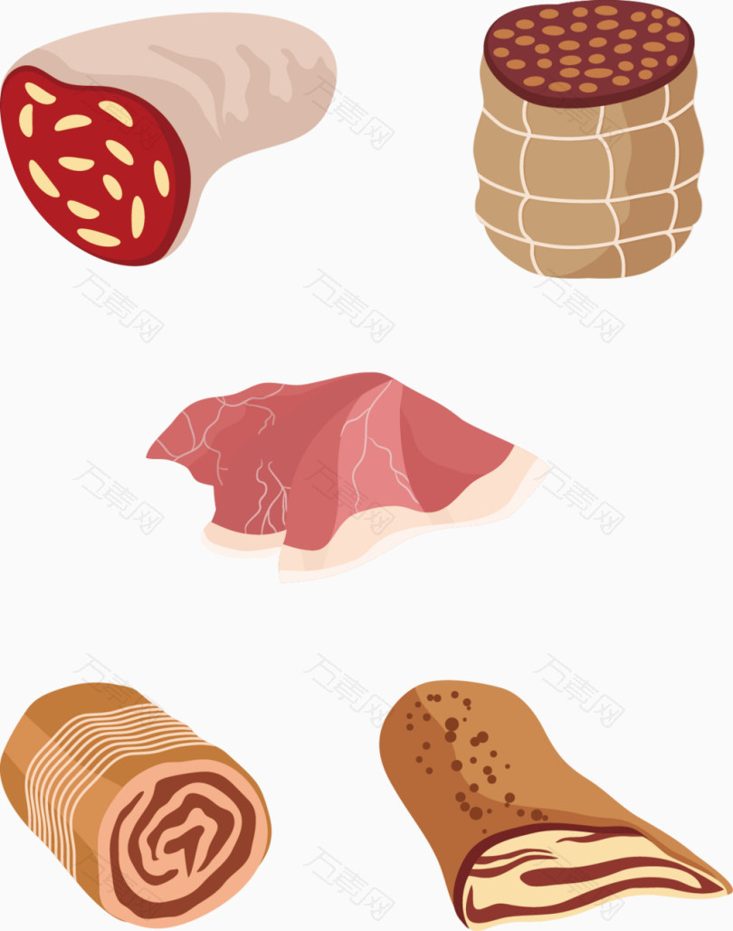 矢量肉卷蛋糕图片