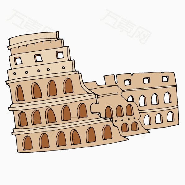 单色斗兽场矢量图图片免费下载_卡通手绘_万素网