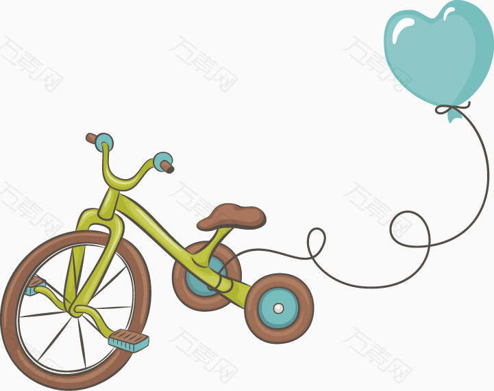 卡通自行车气球图案