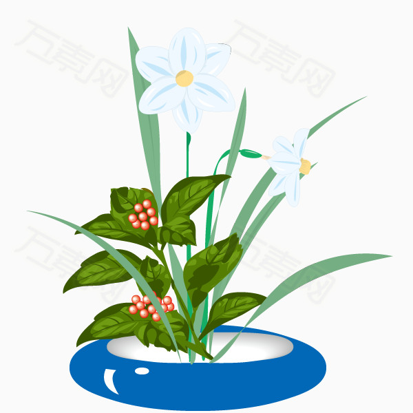 水培盆栽图片免费下载_卡通手绘_万素网