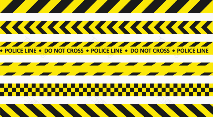 矢量黄色警戒线