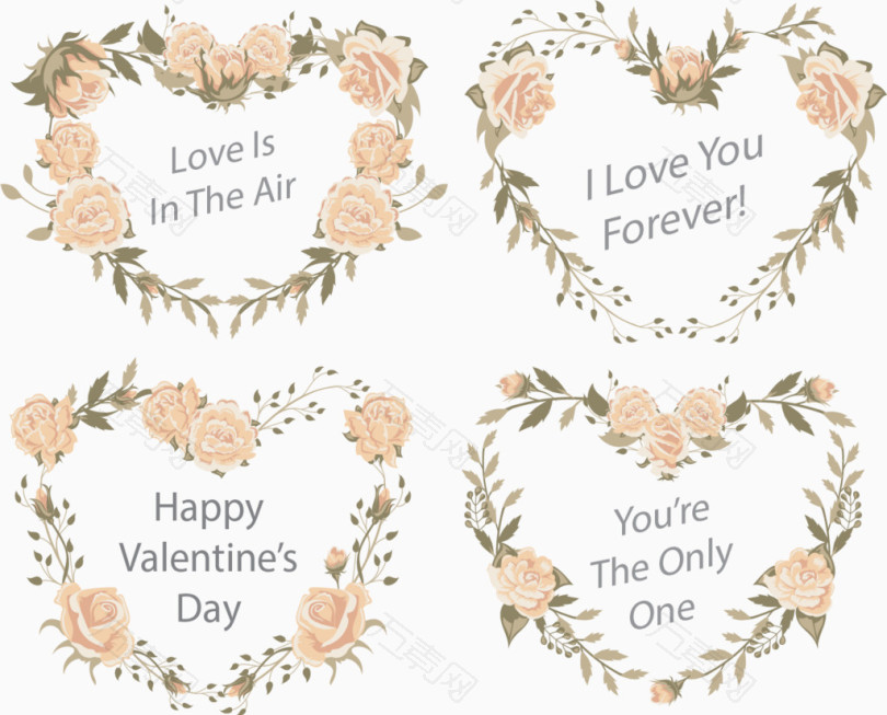 优雅香槟玫瑰花边