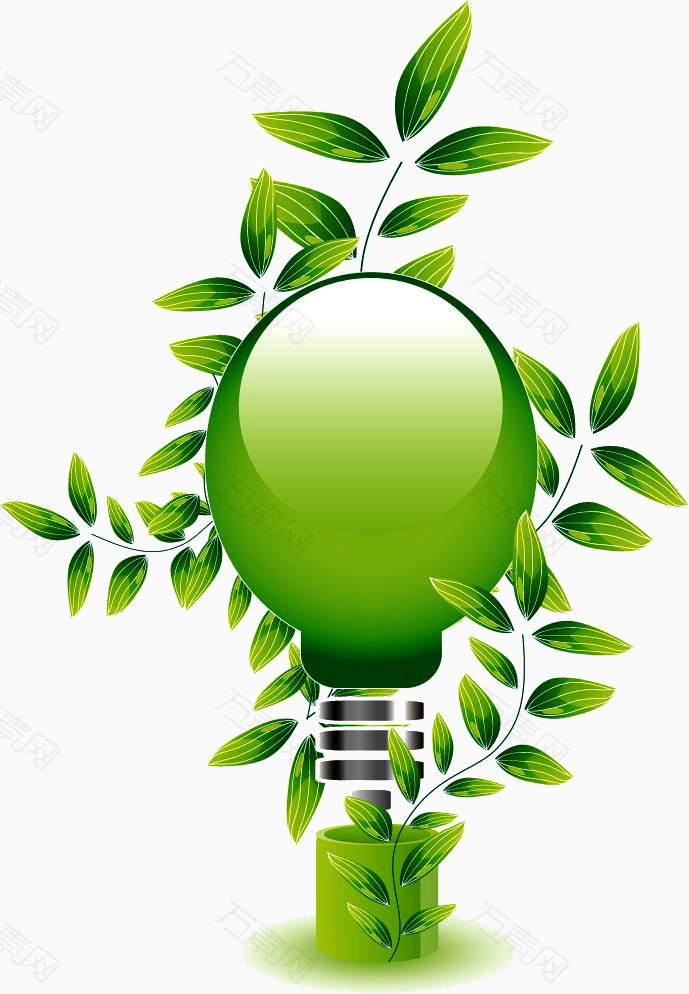 绿色环保灯泡免扣素材