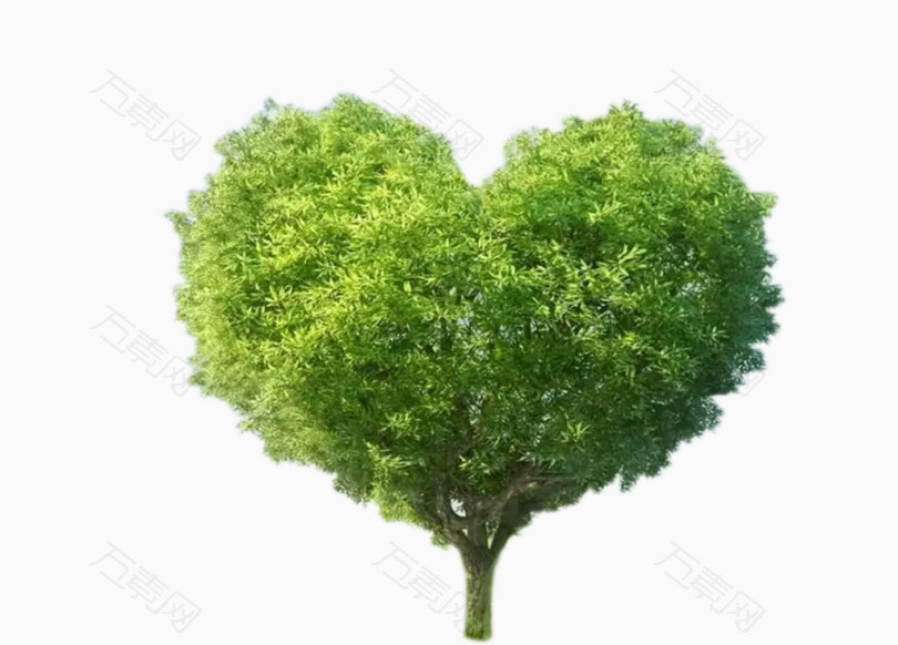 心形绿色大树植树节元素