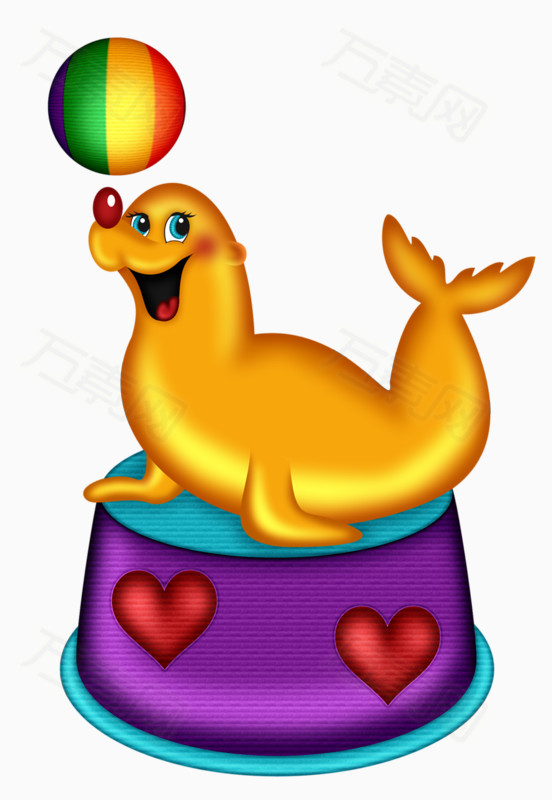 海狮表演图片免费下载_卡通手绘_万素网