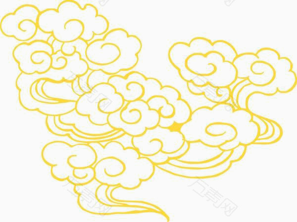 祥云图片中国风黄色祥云