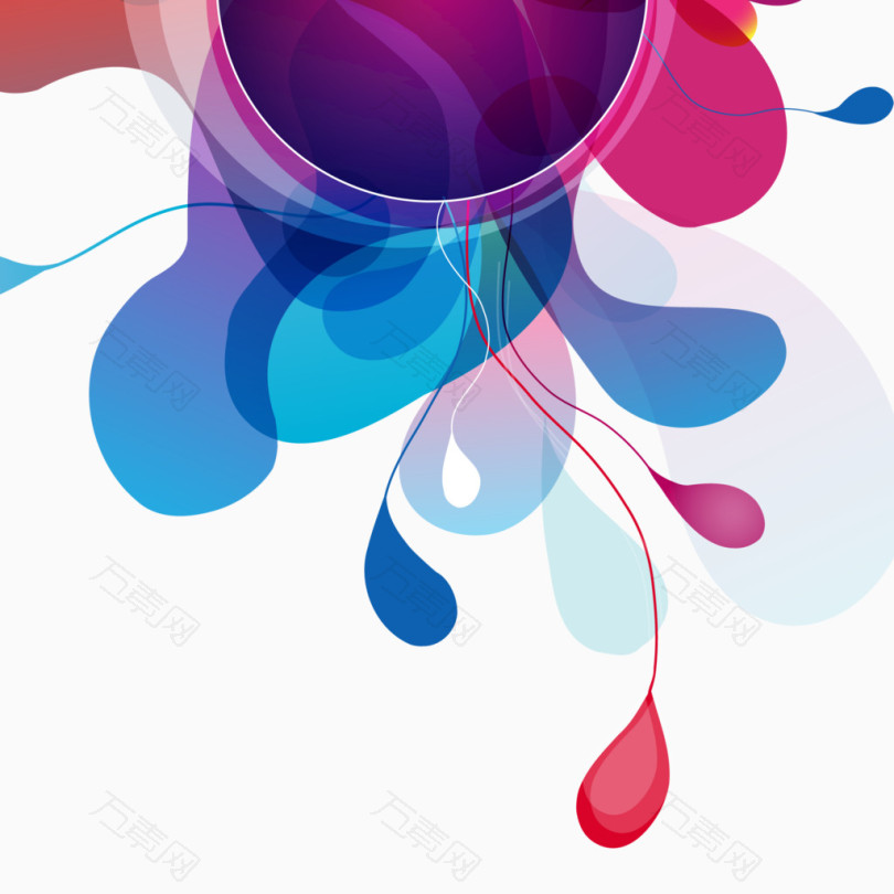 蓝紫色花边免抠元素图片 元素素材 万素网
