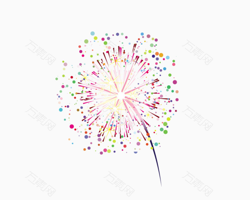 彩色唯美烟花装饰元素