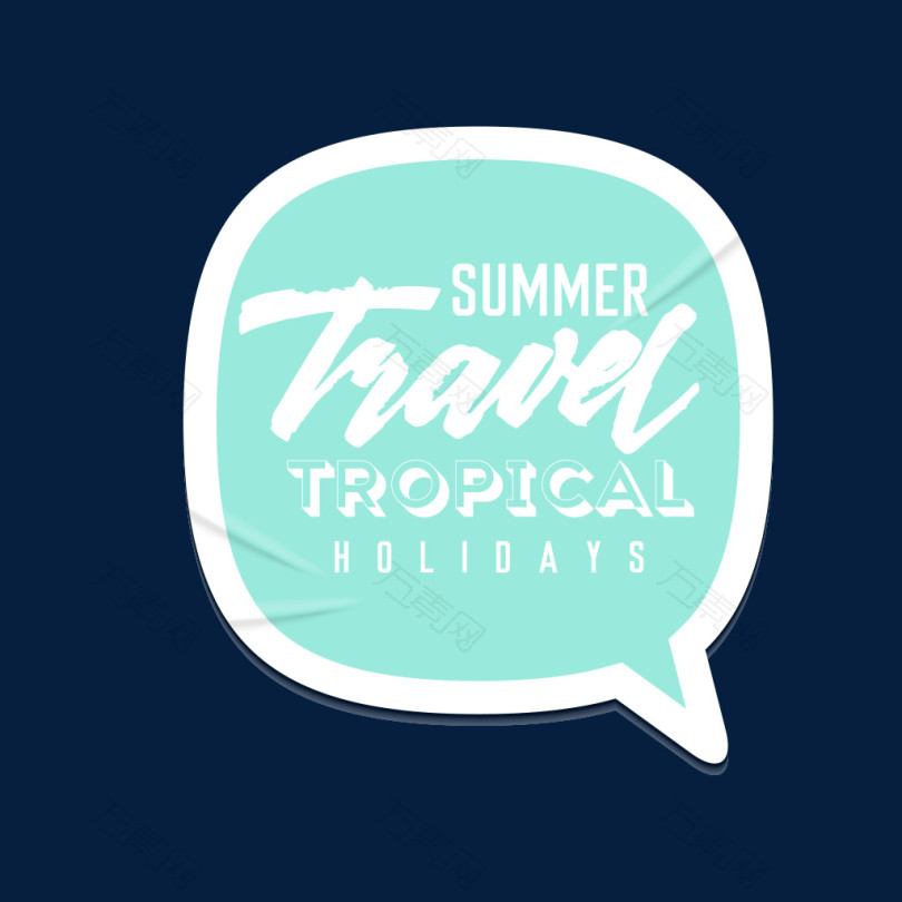 时尚蓝色夏日标签标贴设计