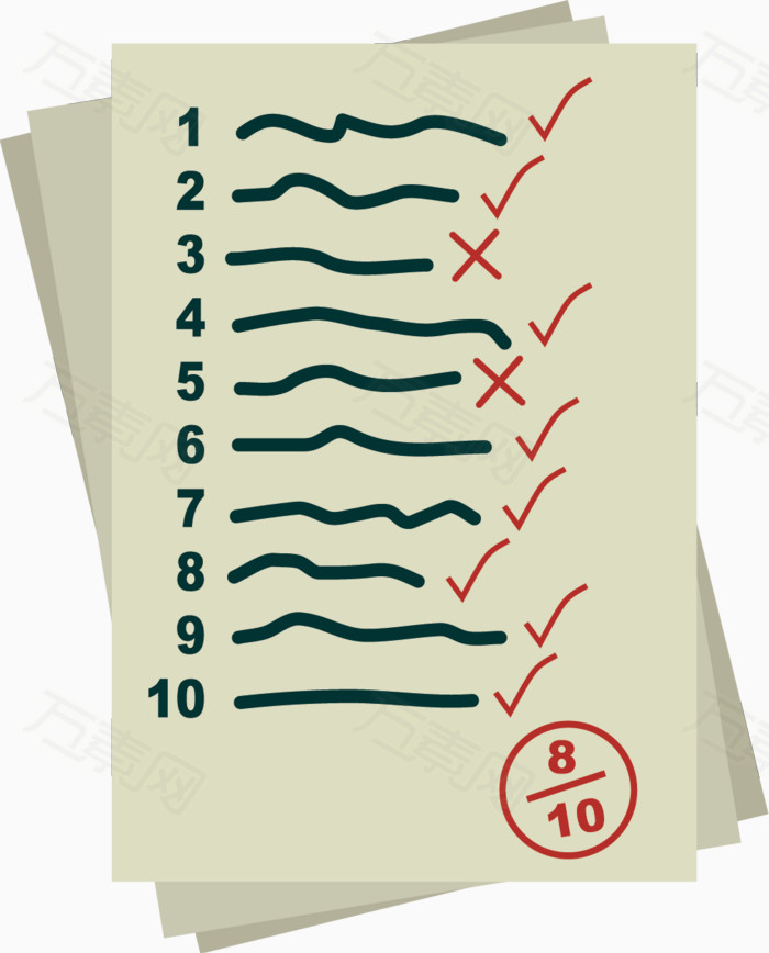 试卷png矢量素材图片免费下载_卡通手绘_万素网