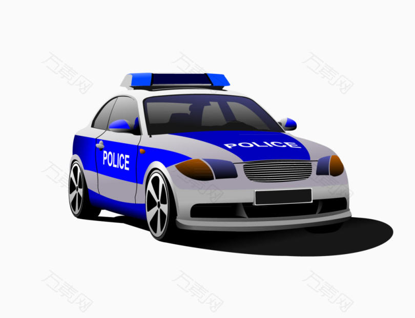 手繪卡通警車