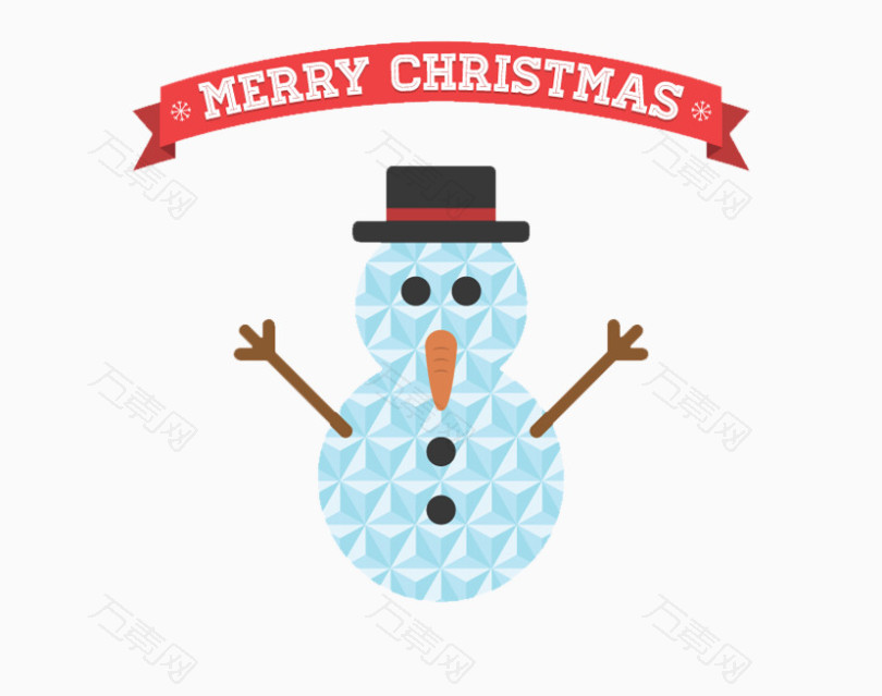 圣诞几何雪人素材