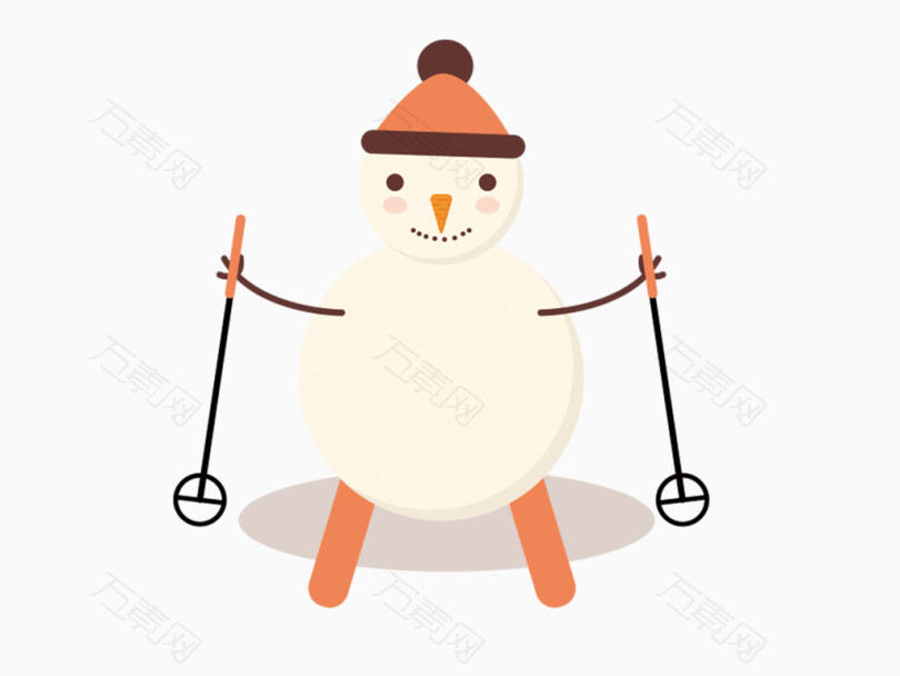 可爱滑雪雪人