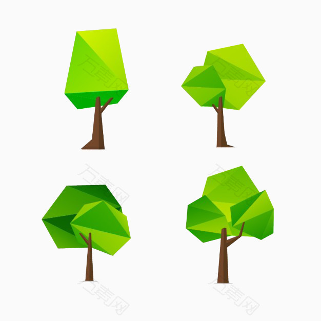 几何图形的树木