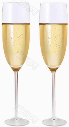 手绘两杯香槟酒