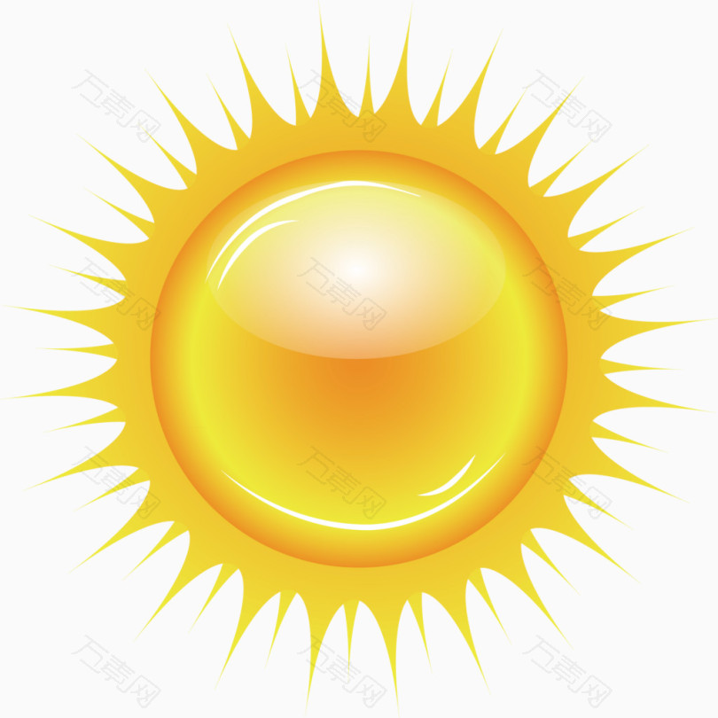 太阳阳光黄色矢量
