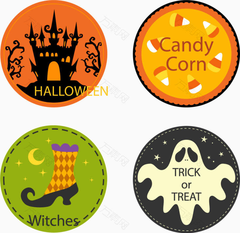万圣节徽章矢量图