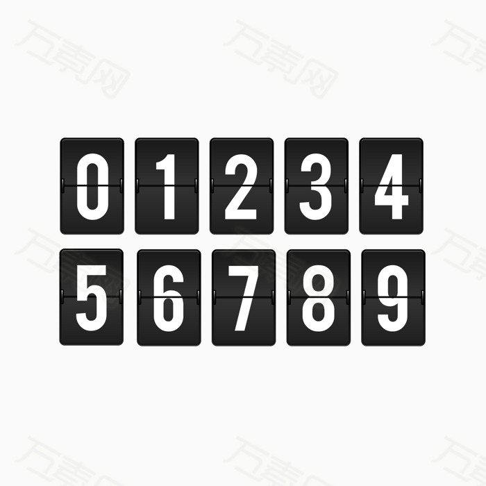 创意翻页数字表矢量素材