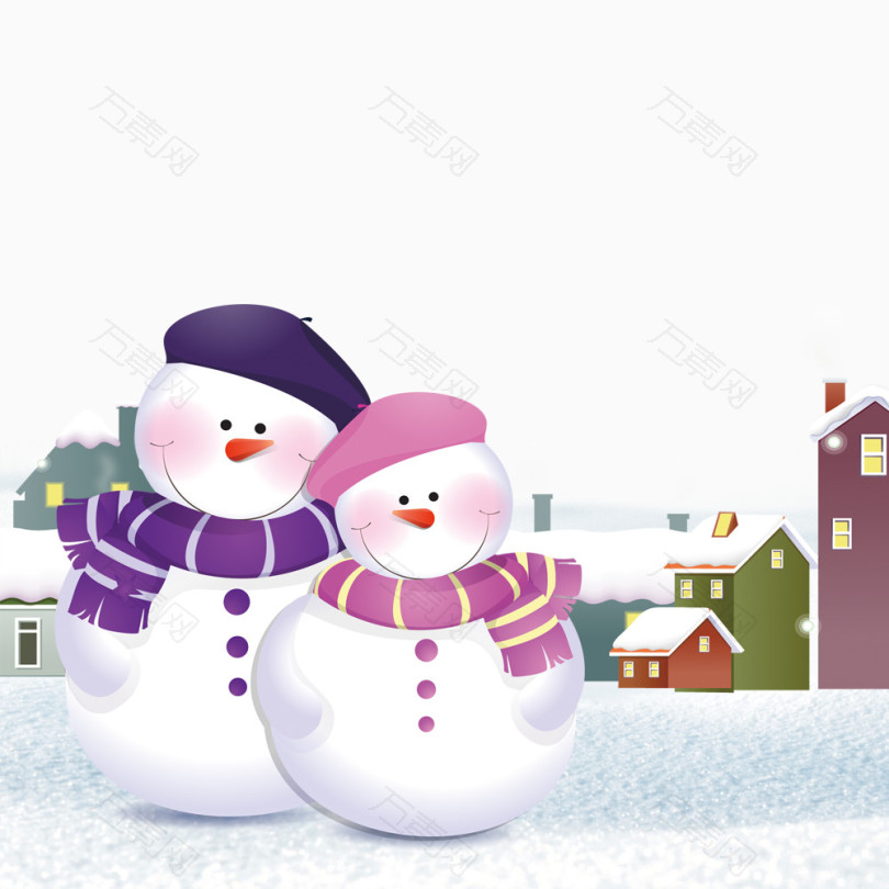 男女雪人
