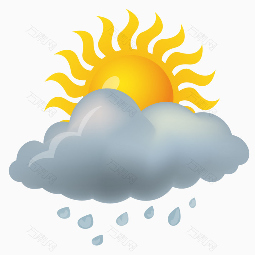 阵雨天气图标素材