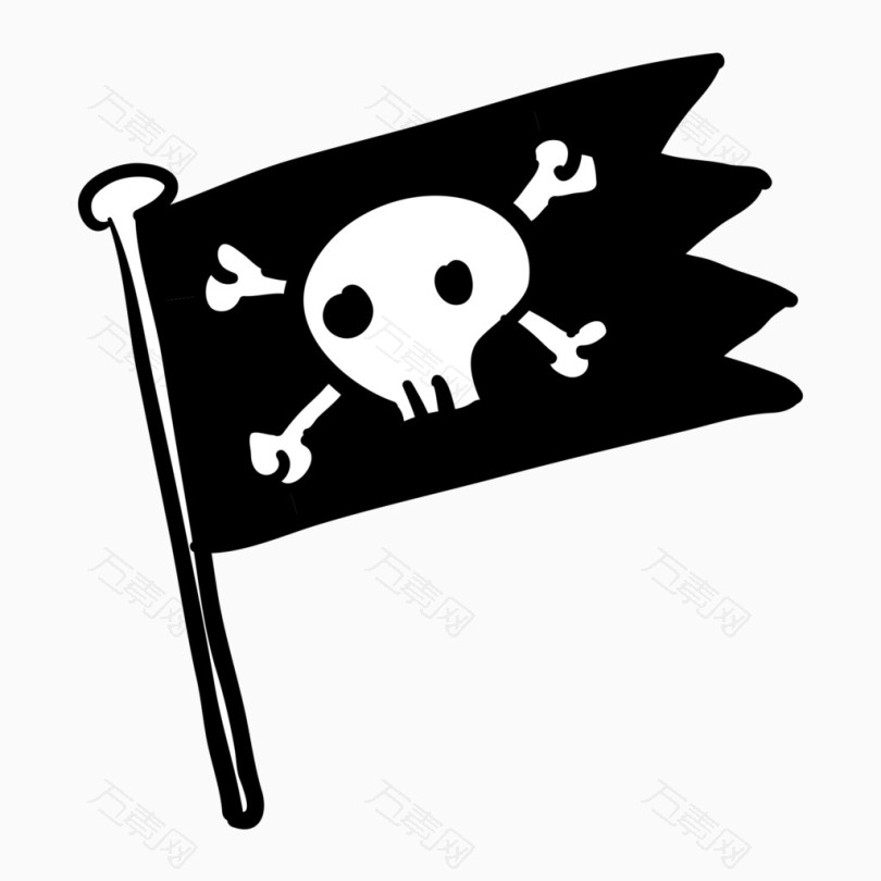 海盗旗子简笔画图片