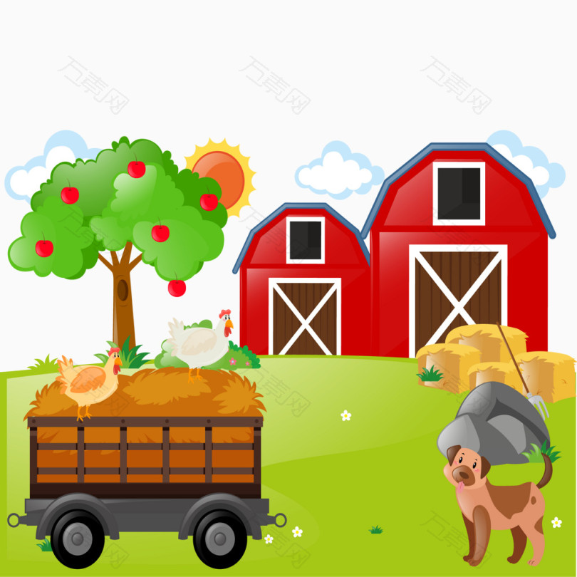矢量农场背景_其他_2100*2100px_编号4168666_png格式_万素网