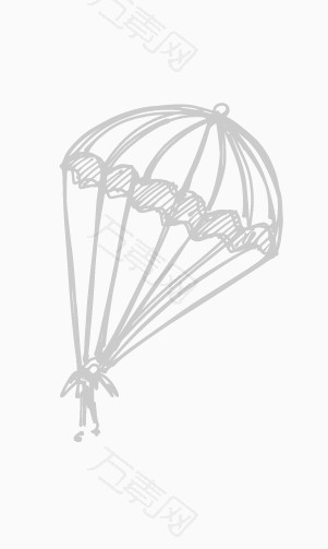 粉笔手绘矢量降落伞