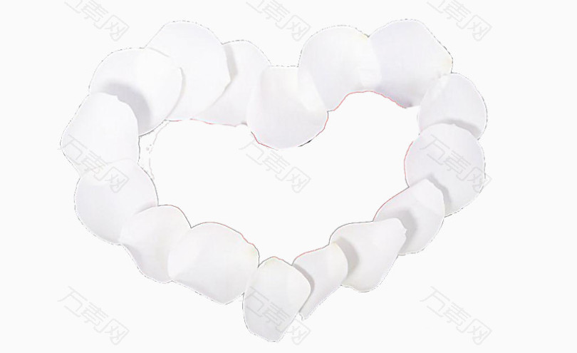 心形白玫瑰花瓣