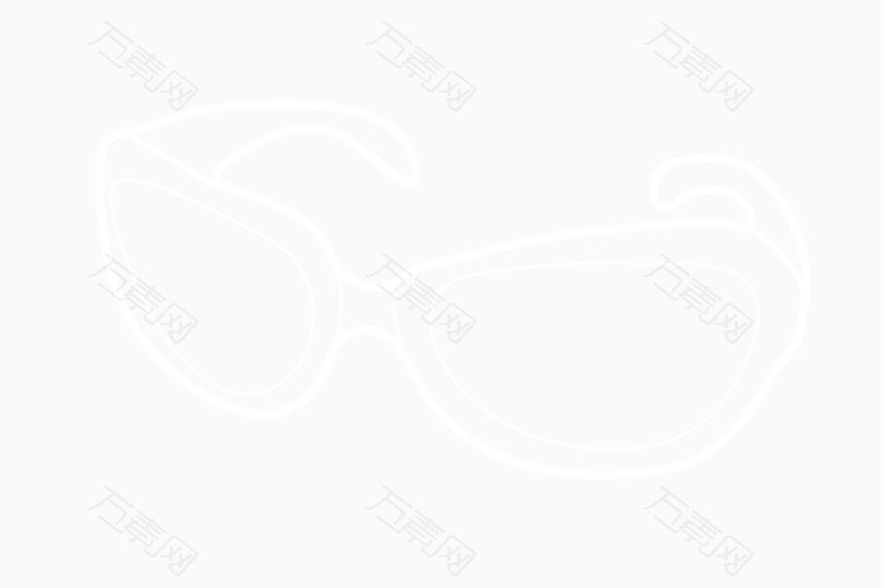卡通手绘白色简笔画墨镜