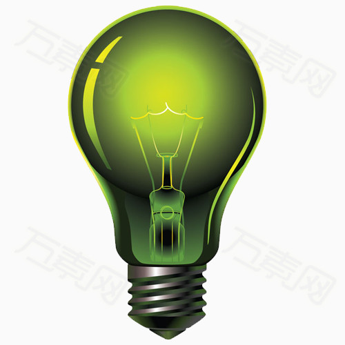 绿色发光的电灯泡头像图片